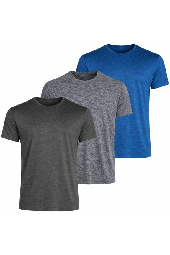 3-Pack Men's Moisture Wicking Performance Short Sleeve Tee (S - 3XL)