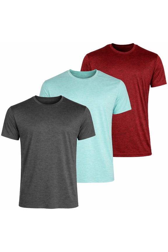 3-Pack Men's Moisture Wicking Performance Short Sleeve Tee (S - 3XL)