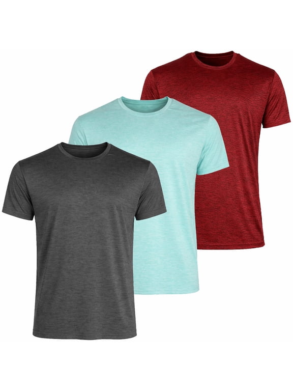 3-Pack Men's Moisture Wicking Performance Short Sleeve Tee (S - 3XL)