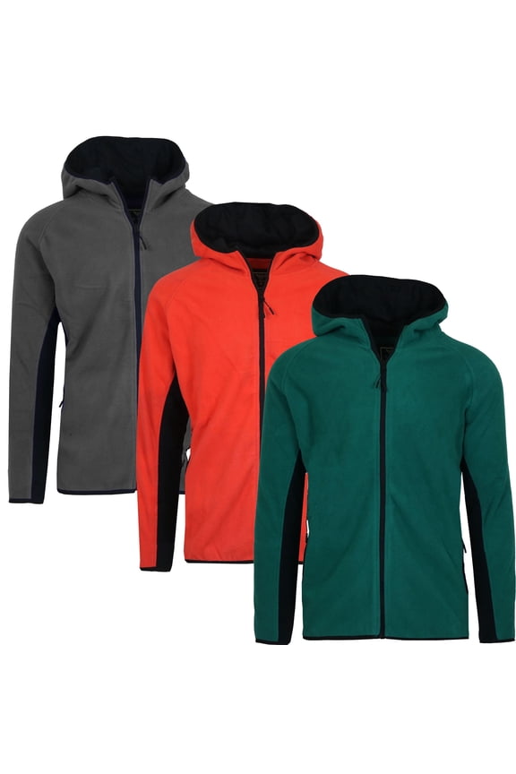 3-Pack Men's Polar Fleece Tech Zip Hoodie (S-2XL)