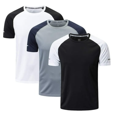3 Pack Men's Running Shirts Short-Sleeve Tops Sport T-Shirt