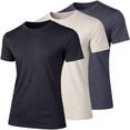 thumbnail image 1 of 3-Pack Men’s Short Sleeve Fashion Stretch Rayon Tees (M-3XL), 1 of 6