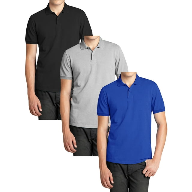 3Pack Men's Short Sleeve Pique Polo Shirts (S5XL)
