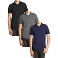 thumbnail image 1 of 3-Pack Men's Short Sleeve Pique Polo Shirts (S-5XL), 1 of 5