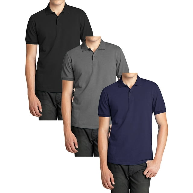 3Pack Men's Short Sleeve Pique Polo Shirts (S5XL)