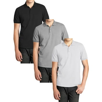 3-Pack Men's Short Sleeve Pique Polo Shirts (S-5XL)