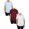 thumbnail image 1 of 3-Pack Men's Short Sleeve Solid Dress Shirts (S-5XL), 1 of 7