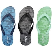 3 Pack Men's Size 9 Pool Flip Flop Sandals Rubber Shower Shoes - Ocean Print