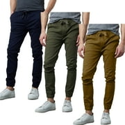 3-Pack Men s Slim-Fit Twill Jogger Pants S-2XL