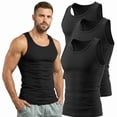 thumbnail image 1 of COUVER Men's Cotton Ribbed Undershirt A-Shirt 3-Pack New Black 3X-Large, 1 of 6