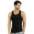 thumbnail image 1 of 3-Pack Men's Soft 100% Cotton Undershirts A-Shirt, Black Medium, 1 of 3