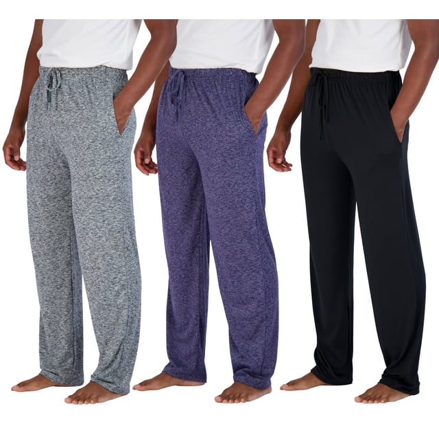 3 Pack: Men's Soft Pajama Lounge Pants with Drawstring & Pockets - 4 ...