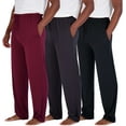 thumbnail image 1 of 3 Pack: Men's Soft Pajama Lounge Pants with Drawstring & Pockets - 4-Way Stretch & Wicking-Big & Tall (S-5XL), 1 of 6