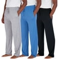 thumbnail image 1 of 3 Pack: Men's Soft Pajama Lounge Pants with Drawstring & Pockets - 4-Way Stretch & Wicking-Big & Tall (S-5XL), 1 of 6