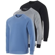 3 Pack: Men's Soft Plush Fleece Crewneck Sweatshirt - Athletic Pullover Sweater (Available In Big & Tall)