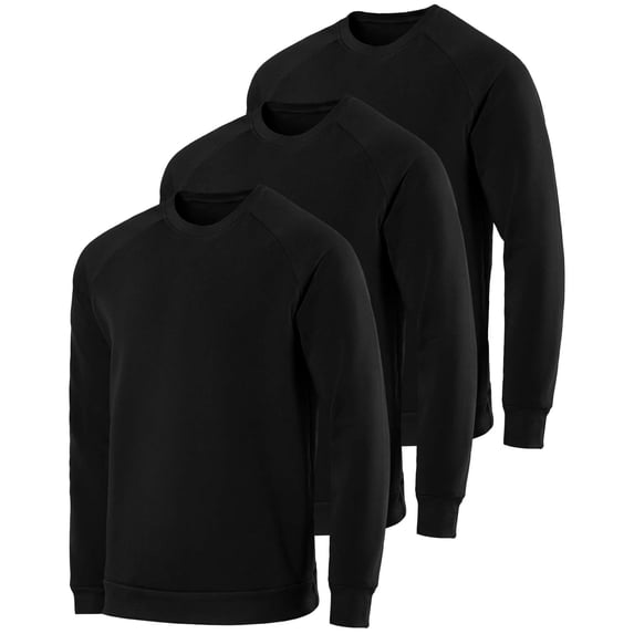 3 Pack Men's Fleece Pullover Sweatshirt Long Sleeve Crewneck Soft Sweater