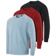 thumbnail image 1 of 3 Pack Men's Fleece Pullover Sweatshirt Long Sleeve Crewneck Soft Sweater, 1 of 6