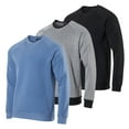 thumbnail image 1 of 3 Pack: Men's Soft Plush Fleece Crewneck Sweatshirt - Athletic Pullover Sweater (Available In Big & Tall), 1 of 6