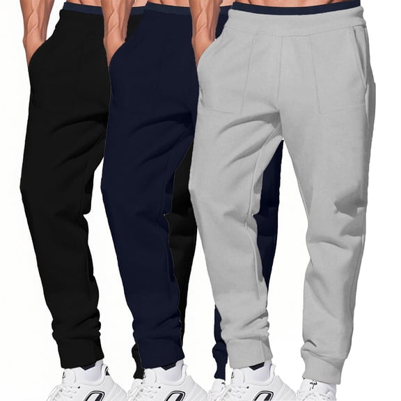 [3 Pack] Men's Sweatpants with Pockets Athletic Pants Traning Track Pants Joggers for Men Women Soccer, Running, Workout