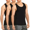 thumbnail image 1 of 3 Pack Men's Tank Tops Premium Cotton Heavyweight Muscle Tanks Sleeveless Tops Shirt Loose Fit Performance Moisture Wicking S-3XL Gym Sport Activewear, 1 of 4