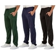thumbnail image 1 of Real Essentials 3 Pack: Men's Mesh Athletic Gym Workout Lounge Open Bottom Sweatpants with Pockets (Available In Big & Tall), 1 of 7