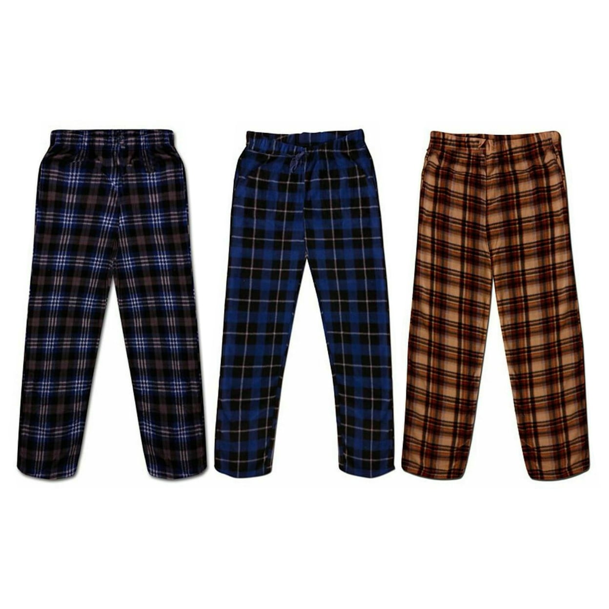 3Pack Men's Ultra Soft Cozy Flannel Fleece Plaid Pajama Sleep Bottom