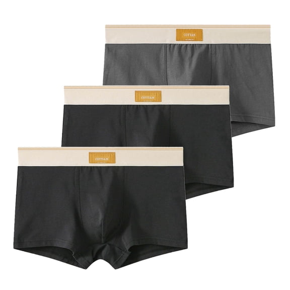 3 Pack Mens Big & Tall Underwear Cotton Boxer Briefs M-4X Plus Size Casual Color-Block Breathable Mid Waisted Support Loungewear Athletic Boxers