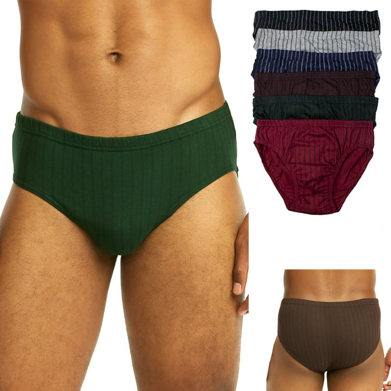 3 Pack Mens Bikinis Briefs 100% Cotton Underwear Pin Stripes Size XLarge  40-42