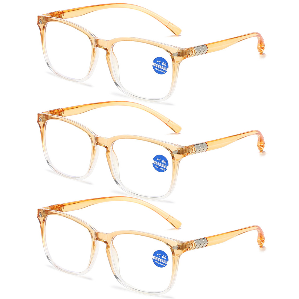 3 Pack Mens Blue Light Blocking Reading Glasses Big Frame Square