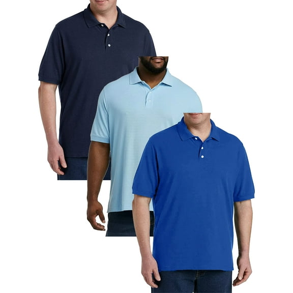 3-Pack Mens Classic Extended Sizing Pique Polo Shirts (3XL-5XL)
