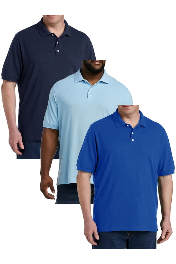3-Pack Mens Classic Extended Sizing Pique Polo Shirts (3XL-5XL)