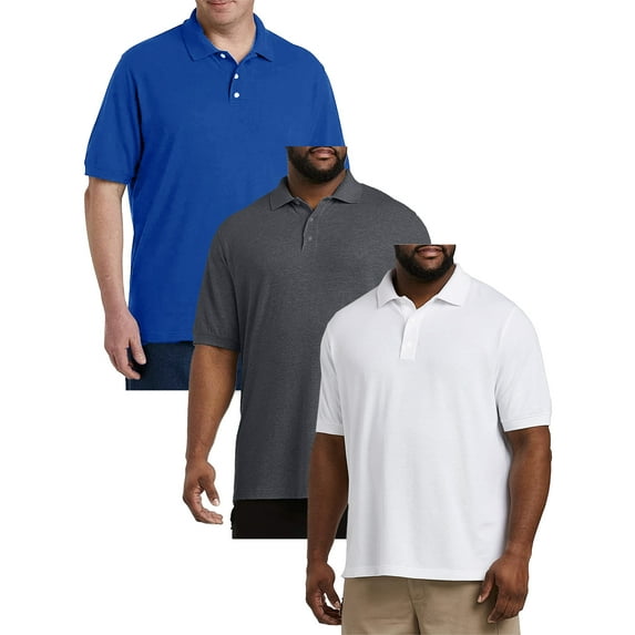 3-Pack Mens Classic Extended Sizing Pique Polo Shirts (3XL-5XL)