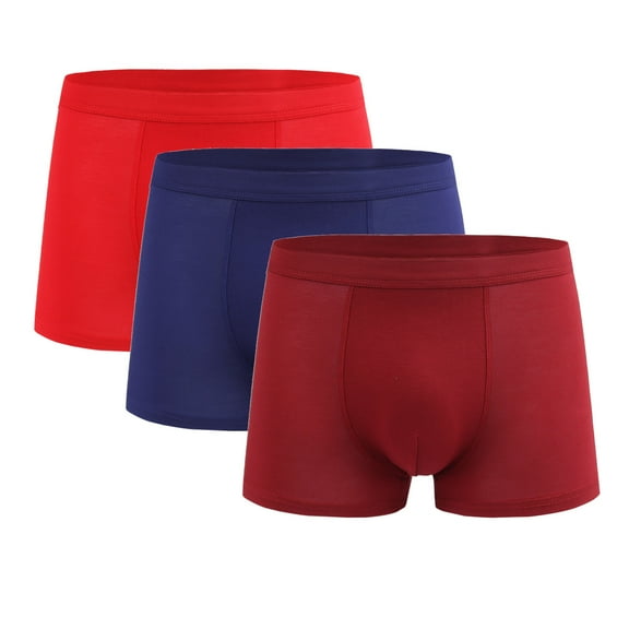 3 Pack Mens Comfy Underwear Soft Boxer Briefs Men Underwear Solid Color Boxer Briefs Casual Underpants
