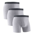 thumbnail image 1 of 3 Pack Mens Cotton-Underwear Casual Breathable Mid Waisted Boxer Briefs Basic Solid Comfort Multipack Stretchy Slim Underpants, 1 of 5