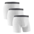 thumbnail image 1 of 3 Pack Mens Cotton-Underwear Casual Breathable Mid Waisted Boxer Briefs Basic Solid Comfort Multipack Stretchy Slim Underpants, 1 of 5