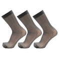 thumbnail image 1 of 3-Pack Mens Mid Calf Sheer Silk Nylon Dress Socks (Iron Grey (Style 2)), 1 of 7