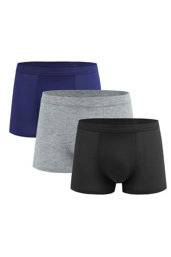 3-Pack Mens Mirco Modal Underwear Trunks Soft Boxer Shorts Gents Microfibre Underpants Multipack Multicolor XL