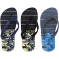 thumbnail image 1 of 3 Pack Mens Pool Beach Rubber Waterproof Flip Flops Sandals Surfing Summer Travel Shower Shoes Teen Boys Size 9 Camo Print, 1 of 7
