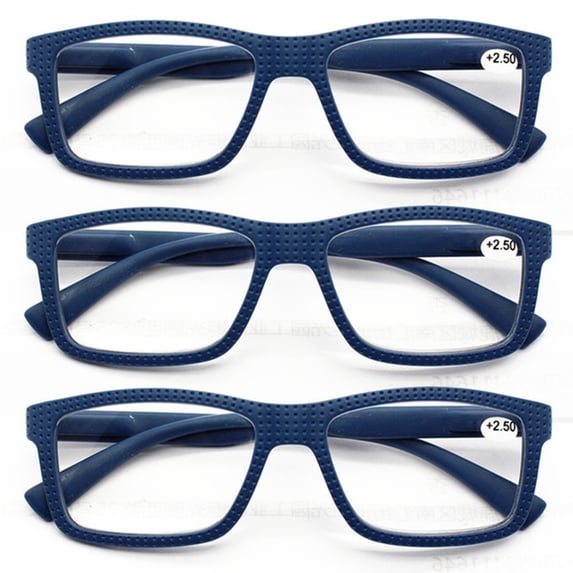 3 Pack Mens Womens Fashion Rectangle Reading Glasses Stylish Readers