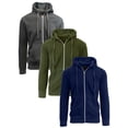 thumbnail image 1 of 3-Pack Mens Zip-Up Fleece Lined Hoodie (3-Pack), 1 of 5