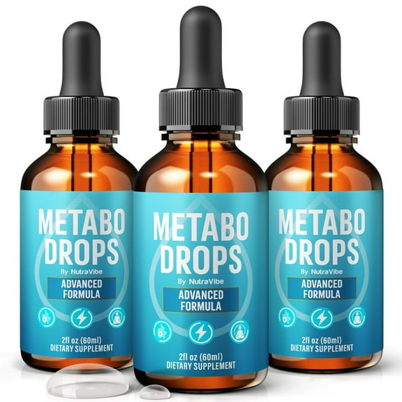 (3 Pack) Metabo Drops Natural Daily Liquid Formula Designed to Align with Fitness Goals, Support an Active Lifestyle & Body Balance | Easy 1-Drop Formula (90 Servings)