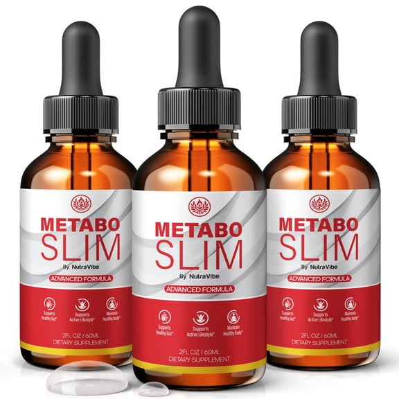 (3 Pack) Metabo Slim Natural Daily Liquid Formula Designed to Align with Fitness Goals, Support an Active Lifestyle & Body Balance | Just a Few Drops for a Fit-Focused Routine (90 Servings)