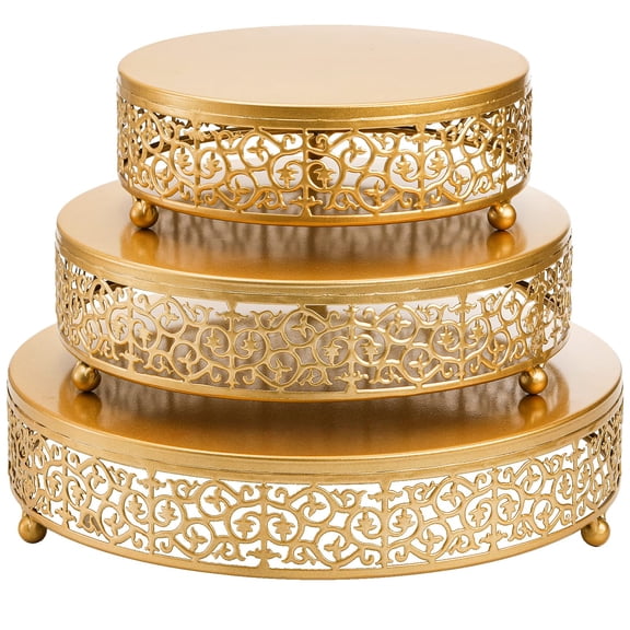 3 Pack Metal Cake Stands Dessert Display Plates for Weddings Birthdays Events