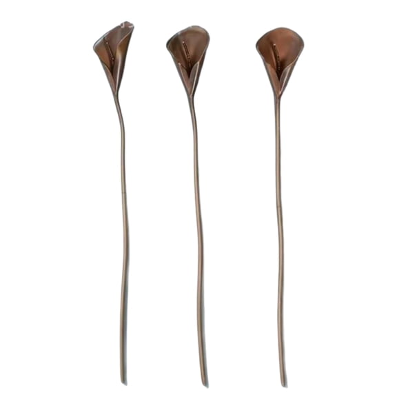 3 Pack Metal Calla Lily Garden Stake,Artificial Flower Yard Art,Rustproof Iron,for Outdoor Lawn Flower Bed Decoration