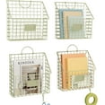 thumbnail image 1 of 3-Pack Metal Wall Mounted File Organizer with Handles & Hooks - Magazine Document Rack for Home Office (Patent Pending), 1 of 9
