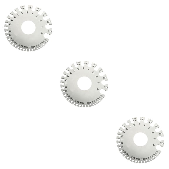 3 Pack Meter Measuring Tool Cable Thickness Ruler Silver