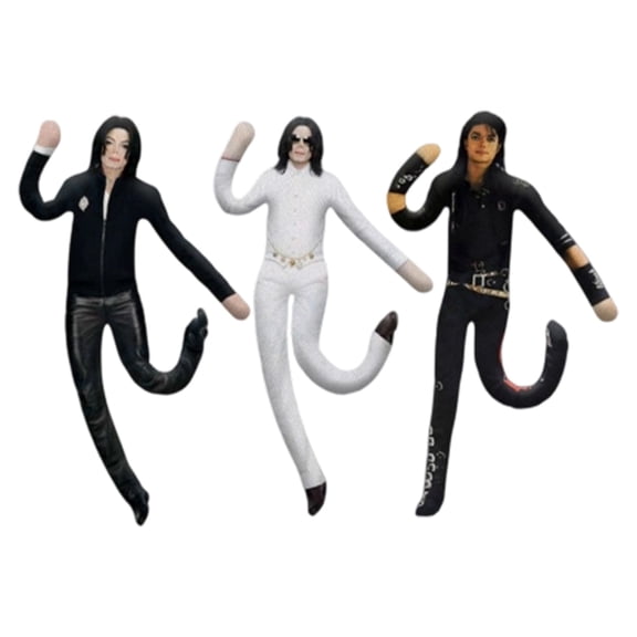 3‑Pack Michael Bendable Plush Doll, 11" Poseable Pop Star Stuffed Figure with Built‑in Wire Frame, Interactive Collectible Toy, Desktop Ornament & Fan Gift for Music‑Theme Party Supplies