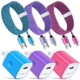 thumbnail image 1 of 3 Pack Micro USB Cable with Android Charger, Hootek 6FT USB A to micro cable High Speed Fast Charging Cable, usb cable micro with USB Wall Charger Fast Charger Adapter Plug, USB Plug charger block, 1 of 9