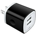 thumbnail image 1 of Hootek USB Wall Charger Block, 2.1A Dual Port Charger Block Fast Charger Charger USB Plug Adapter Brick Cube Charger Box Fast Charging Block for Android Samsung, Black, 1 of 7