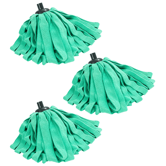 3 Pack Microfiber Cloth Mop Refills Compatible with O Cedar, Washable Mop Replacements for Wet and Dry Use (Green)